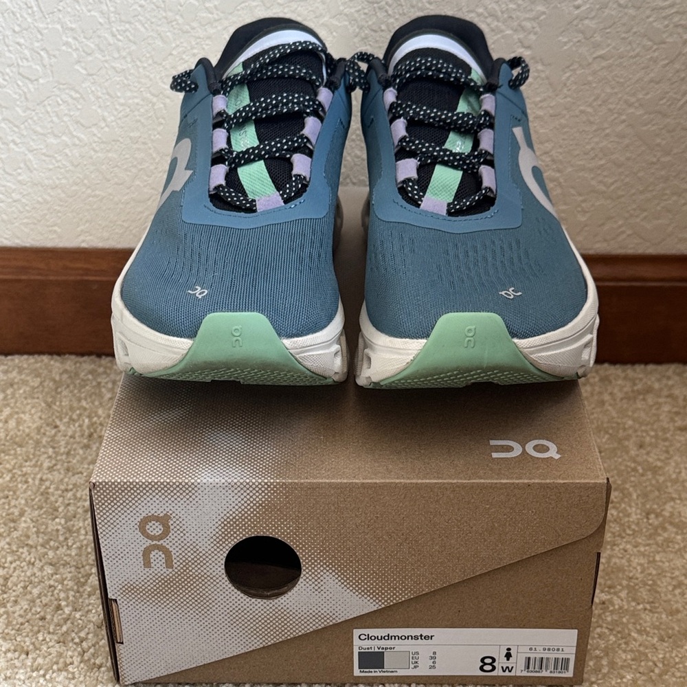 On Running Teal and White Sneakers - Picture 4 of 4